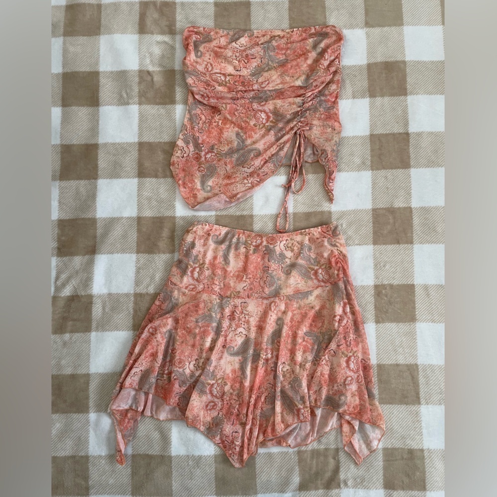 See You Monday Pink and Gray Floral Set